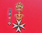 Malta / Souveräner Malteserorden Set Grosskreuz und Miniatur im intakten Original Etui Hofjuwelier Rothe Wien / RDR vz