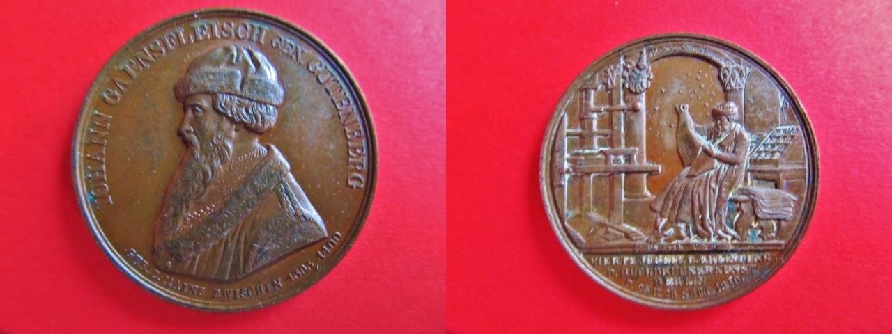 Bronzemedaille 1840 Gutenberg - Buchdruck - Deutschland ...