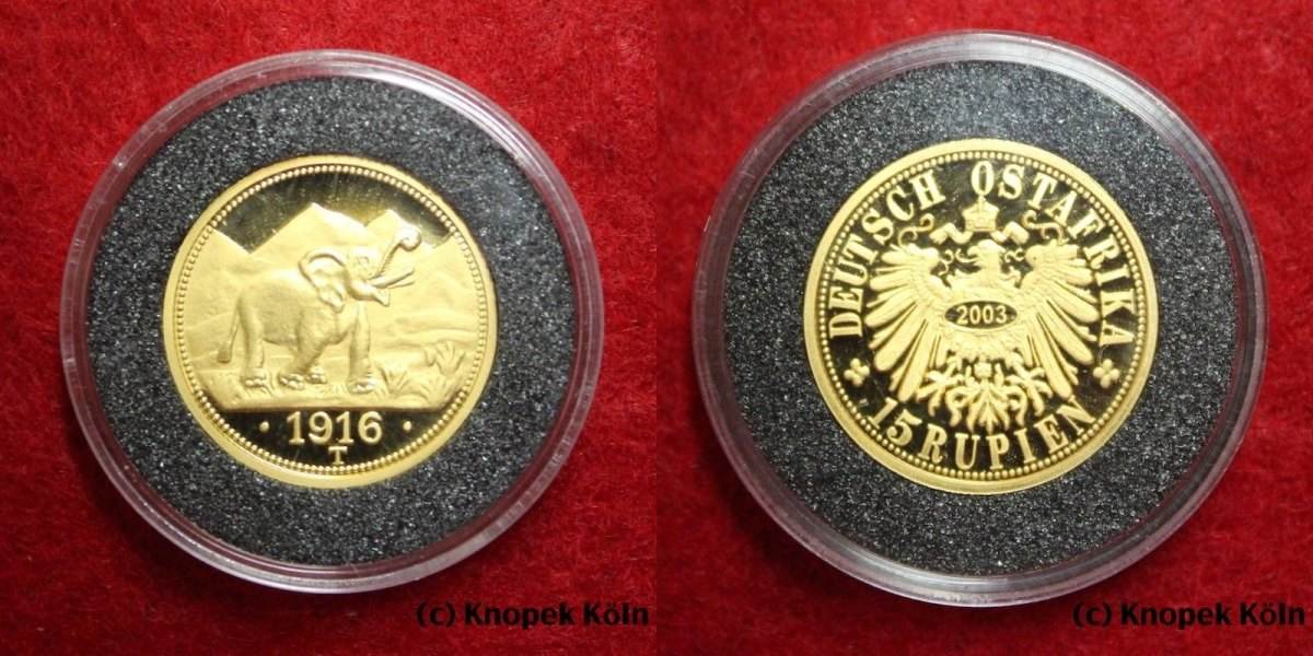 アンティークコイン 金貨 German East Africa 1916 T 15 Rupien Gold