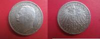 Baden 3 Mark Friedrich II. - Kursmünze - Silber -Drei Mark - seltenes Jahr! -