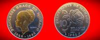 Monaco 10 Francs Essai - Grazia Patrizia - Princess Grace - Kelly - geschwärzt - teilvergoldet -