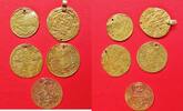 Türkei / Osmanisches Reich Lot, 5 Münzen 5 x Gold Münzen - Hochzeitsmünzen - Osmanen - Arabische - gelocht / gehenkelt