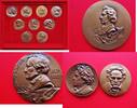 Musik / Musiker Serie, 9 Medaillen Bronzemedaillen - Huguenin - auf berühmte Musiker: Mozart, Beethoven, Wagner etc -