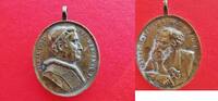 Vatikan ovale Medaille Papst Pius IX. Anno I - Büste n.r. / Petrus mit Schlüssel -