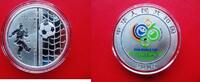 China 10 Yuan 2005 Fussball WM 2006 Deutschland - Silber - Farbe - Farbmünze FIFA PP/stgl. in Kapsel