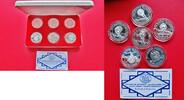 Turks & Caicos Inseln Serie, 6 x 20 Crowns 6 x 20 Crowns Silbermünzen 1992 + 1993 zur Olympiade 1994 Lillehammer - RAR -