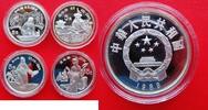 China 4 x 5 Yuan Chinesische Kultur - Kubali Khan + Huang Daopo + Guo Shoujing + Guan Hanquing -