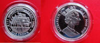 Insel Man / Isle of Man 1 Crown Silber - Silbercrown - One Crown - Flaggen - WM 1986 Mexiko - Fussball -