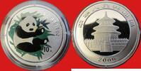 China 10 Yuan Silber - Panda - Silberpanda - 1 Unze - Silberunze, 31,1g - farbig - color -