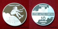 Ukraine 10 Hryven Hriwen Silber Zehn Hrywnja Weitsprung Weitspringerin 1 oz.Silber Olympische Spiele Sydney 2000