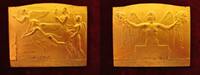 Belgien Plakette Bronze vergoldet, Weltausstellung Brüssel - Bruxelles , v. Bonnetain, -