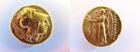 Macedonien Stater Makedonien AV-Stater GOLD Alexander III. 336-323 v.Chr. Nike Beiz. Dreizack