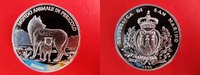 San Marino 10.000 Lire 10000 Lire - Silber- Wölfin mit Jungtier - Wolf - Wölfe