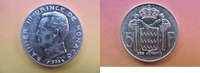Monaco 5 Francs Rainier III. (1949-2005) - Silber