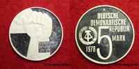 DDR 5 Mark Gedenkmünze Internationales Anti-Apartheid-Jahr SELTEN GDR German coin Antiapartheid