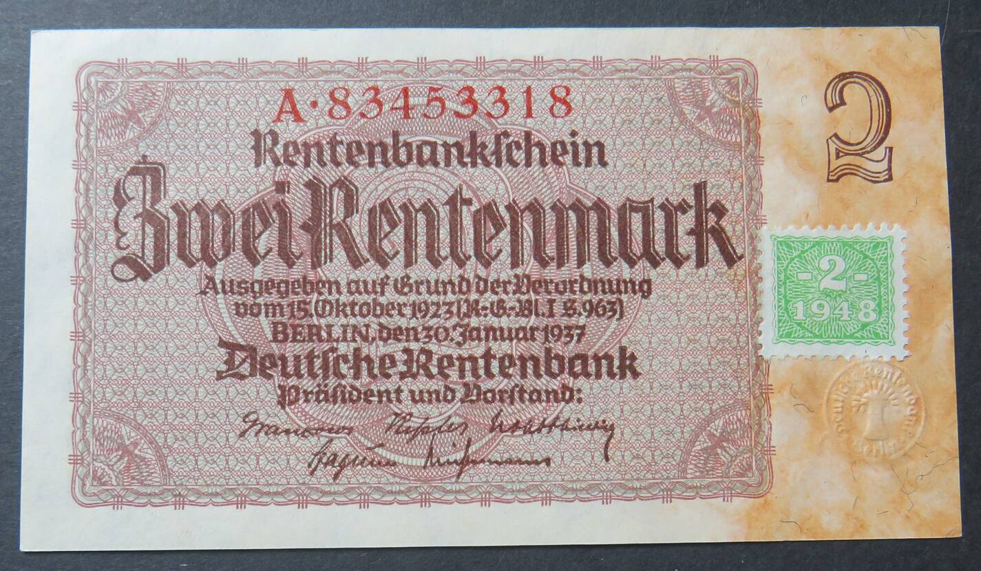 SBZ: Kuponausgaben 2 DM 1948 Kupon Auf Nr. 167 B, Kuponschein, Ro. 331 ...