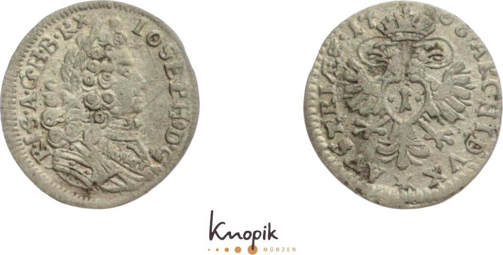 Haus Habsburg Kreuzer 1706 Joseph I. 1705-1711. sehr schön | MA-Shops