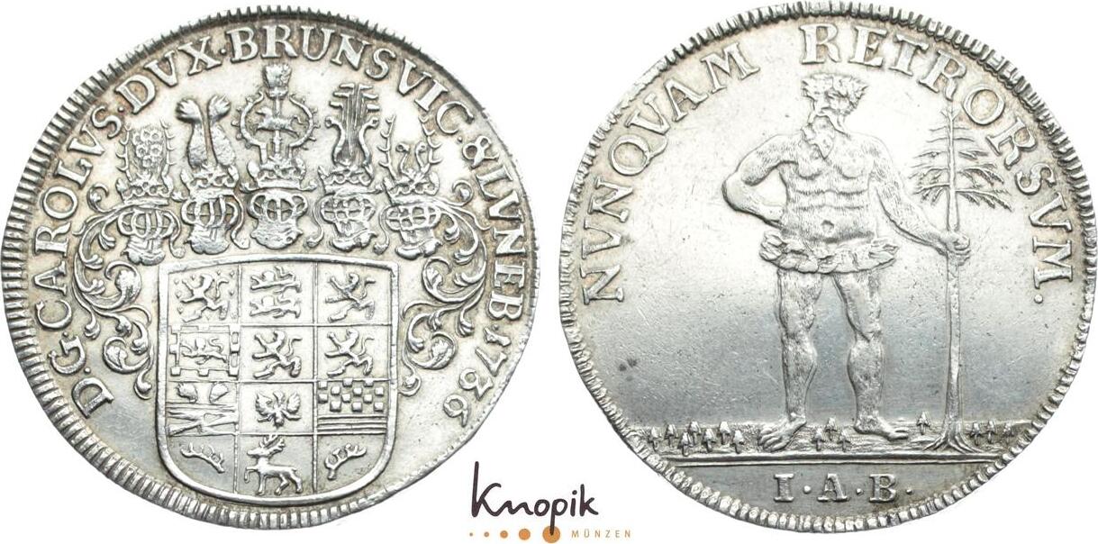 BraunschweigWolfenbüttel Taler 1736 Karl I. 17351780. sehr schön