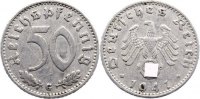 Drittes Reich 50 Reichspfennig Kursmünzen 1933-1945. -