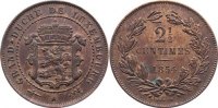 Luxemburg Cu 2 1/2 Centimes Willem III. der Niederlande 1849-1890.
