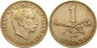 Dänemark 1 Krone Christian X. 1912-1947. -