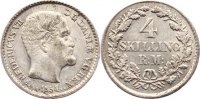 Dänemark 4 Skilling Frederik VII. 1848-1863. -