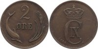 Dänemark Cu 2 Öre 1 Christian IX. 1863-1906. -
