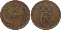 Dänemark Cu 2 Öre 1 Christian IX. 1863-1906. -