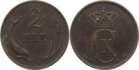 Dänemark Cu 2 Öre 1 Christian IX. 1863-1906. -
