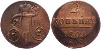 Russland Cu 2 Kopeken Paul I. 1796-1801.