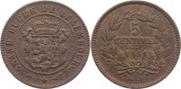 Luxemburg Cu 5 Centimes Willem III. der Niederlande 1849-1890.