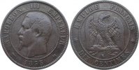 Frankreich Cu 10 Centimes Napoleon III. 1852-1870. -