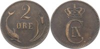 Dänemark Cu 2 Öre 1 Christian IX. 1863-1906. -