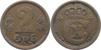 Dänemark Cu 2 Öre 1 Christian X. 1912-1947. -