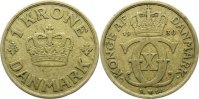 Dänemark 1 Krone Christian X. 1912-1947. -
