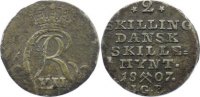 Norwegen 2 Skilling Christian VII. 1766-1808.