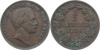 Baden-Durlach Cu 1/2 Kreuzer Friedrich I. 1852-1907. -