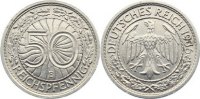 Drittes Reich 50 Reichspfennig Kursmünzen 1933-1945.