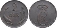 Dänemark Cu 2 Öre 1 Christian IX. 1863-1906. -