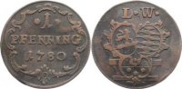 Löwenstein-Wertheim-Rochefort Cu Pfennig Karl Thomas 1735-1789.