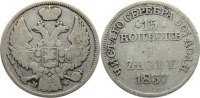 Polen 1 Zloty (15 Kopeken) Nikolaus I. von Rußland 1825-1855.