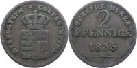 Sachsen-Coburg-Gotha Cu 2 Pfennig Ernst I. 1826-1844.