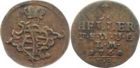 Sachsen-Weimar-Eisenach Cu Heller Anna Amalia 1758-1775.
