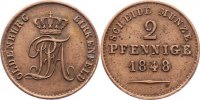 Oldenburg Cu 2 Pfennig Paul Friedrich August 1829-1853.