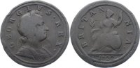 Großbritannien Cu Halfpenny George I. 1714-1727.
