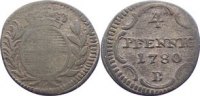 Brandenburg-Ansbach 4 Pfennig Christian Friedrich Karl Alexander 1757-1791. -