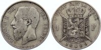 Belgien, Königreich 1 Franc Leopold II. 1865-1909. -