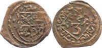 Barby, Grafschaft Kipper Cu 3 Pfennig Albrecht Friedrich und Justus Günther 1617-1641/51.