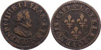 Frankreich Cu Double Tournois Heinrich IV. 1589-1610.
