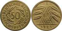 Weimarer Republik 50 Reichspfennig Kursmünzen 1918-1933.